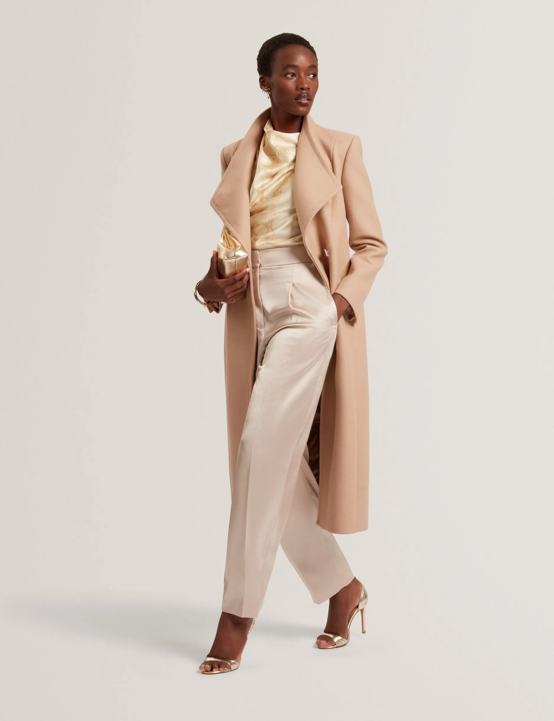 Wool Rich Hourglass Longline Wrap Coat