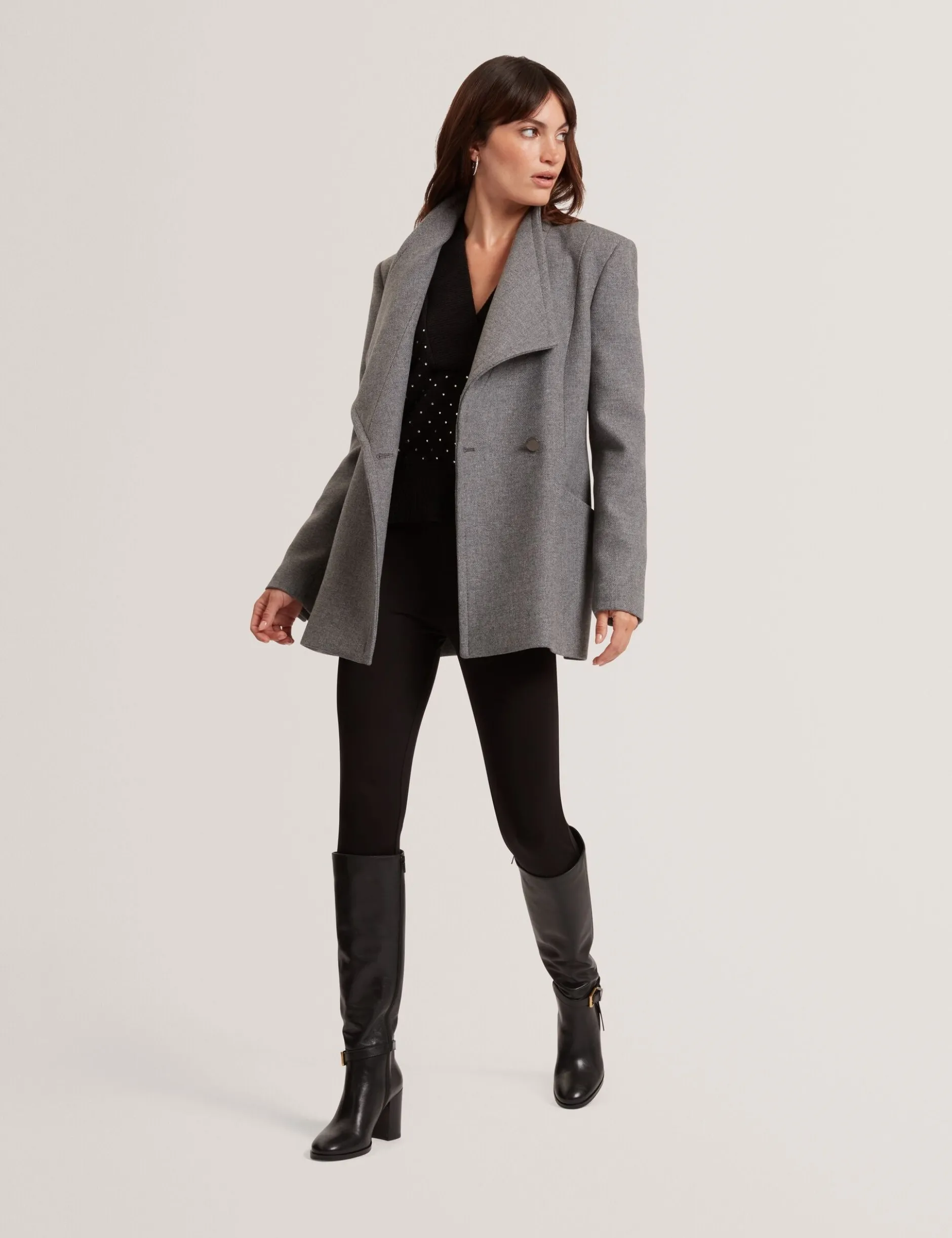 Wool Rich Hourglass Short Wrap Coat