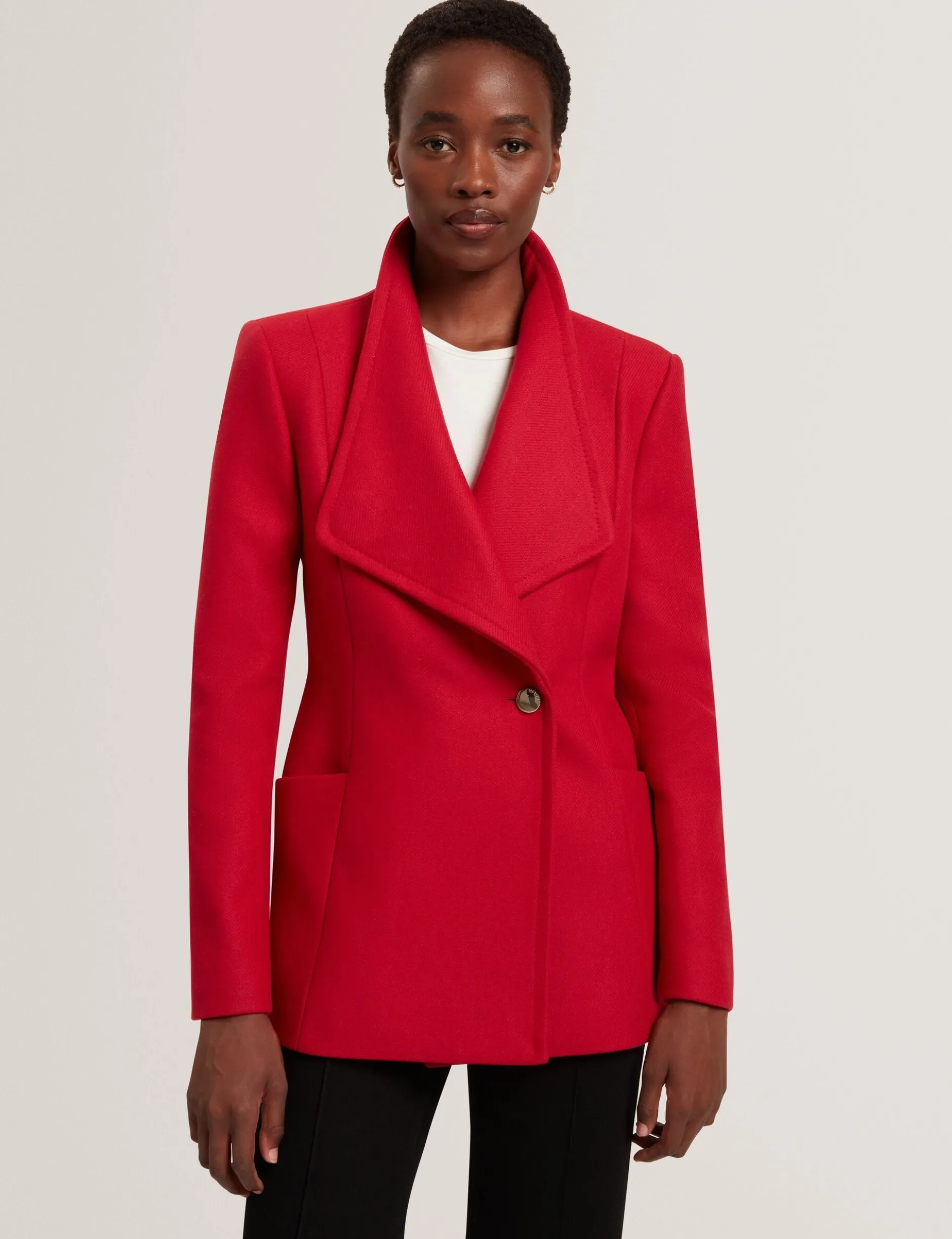 Wool Rich Hourglass Short Wrap Coat