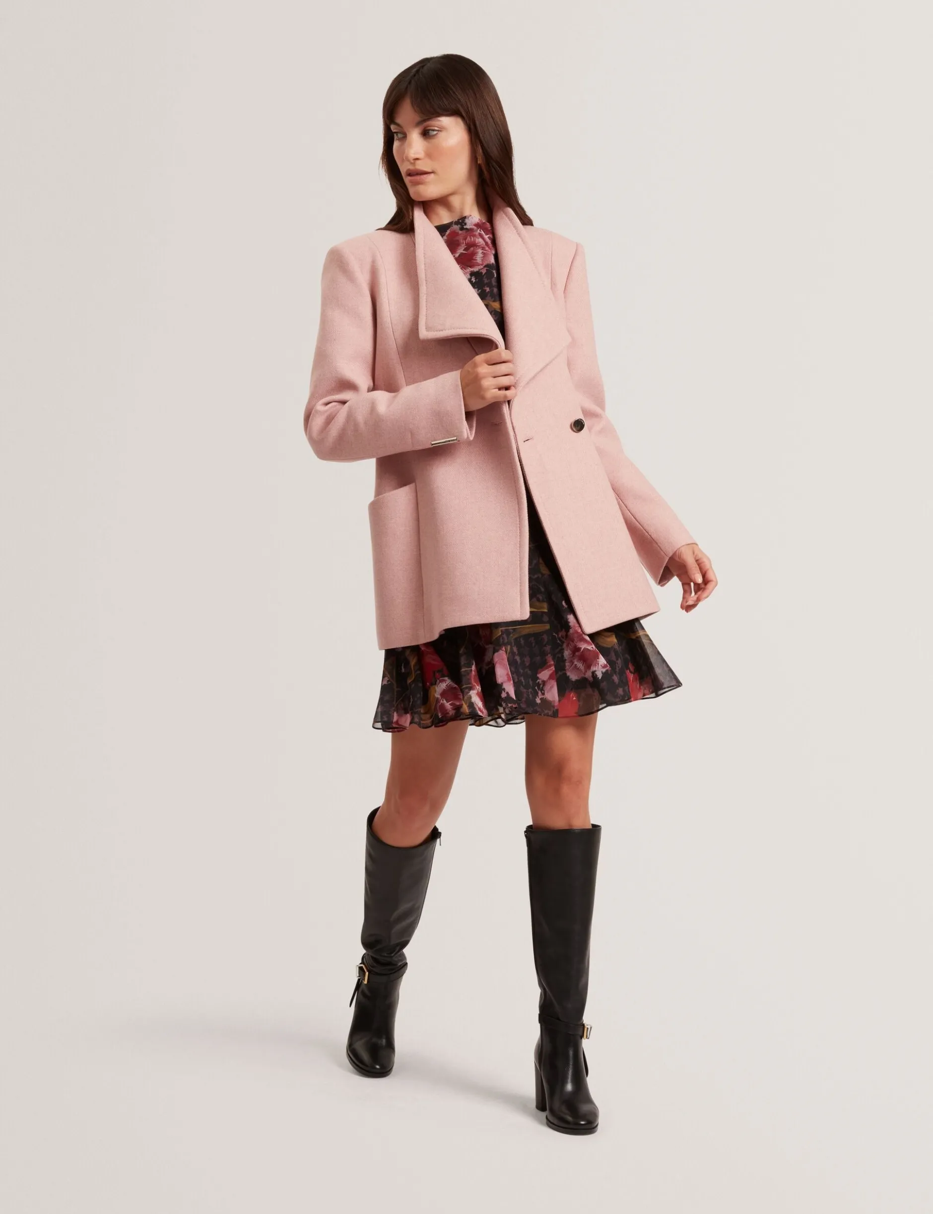 Wool Rich Hourglass Short Wrap Coat