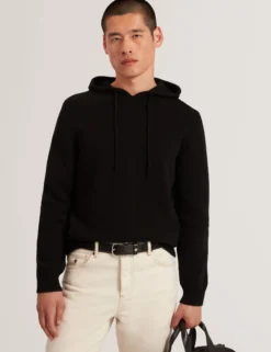 Wool Rich Knit Long Sleeve Hoodie