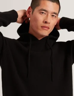 Wool Rich Knit Long Sleeve Hoodie