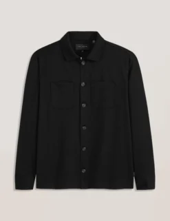 Woven Button Through Shirt Jacket