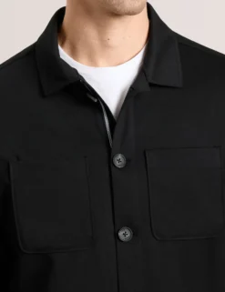 Woven Button Through Shirt Jacket