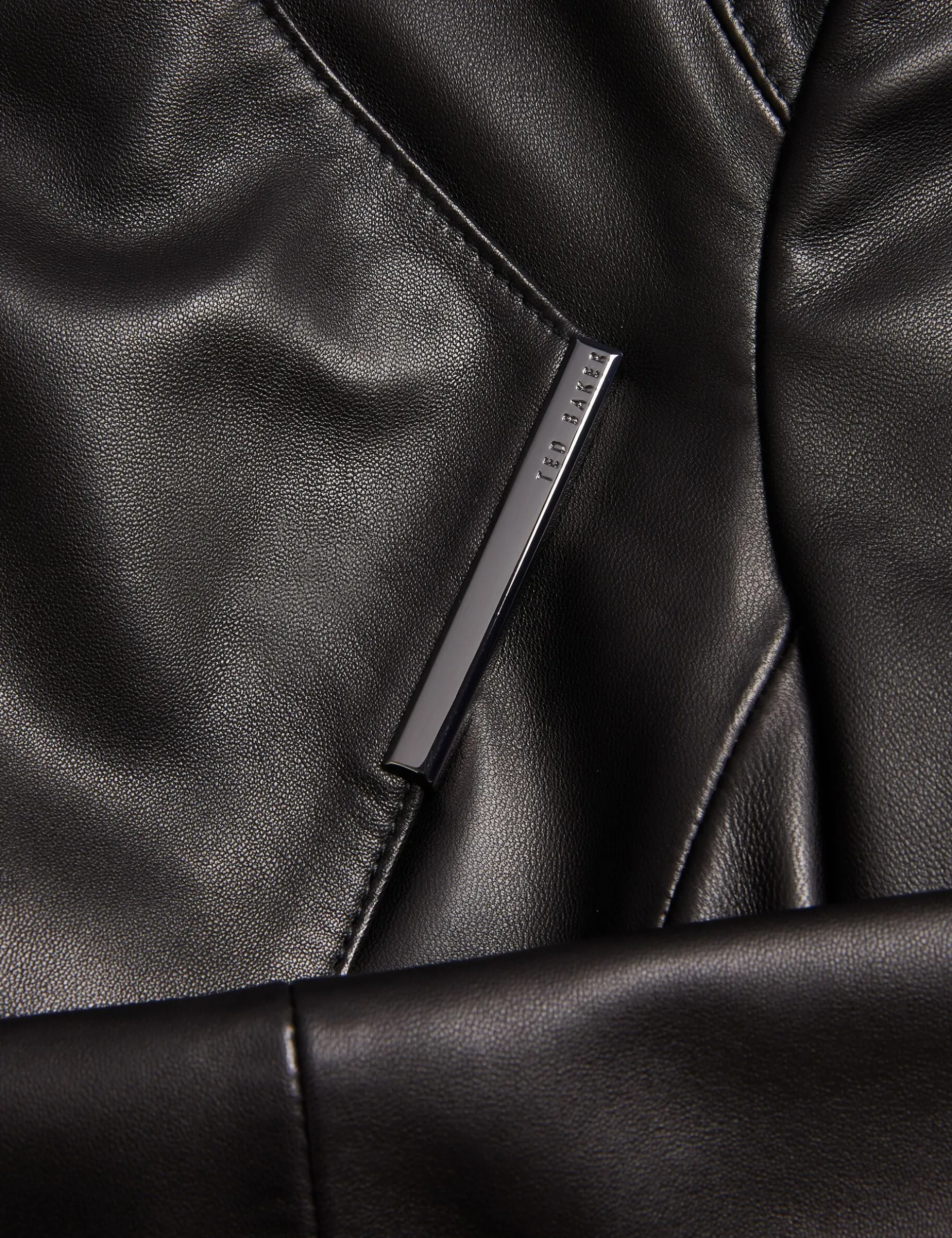Wrap Front Cropped Leather Jacket