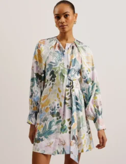 Wrap Front Floral Mini Dress