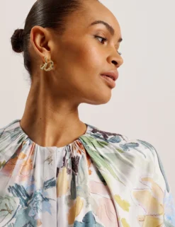 Wrap Front Floral Mini Dress
