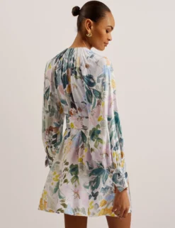 Wrap Front Floral Mini Dress