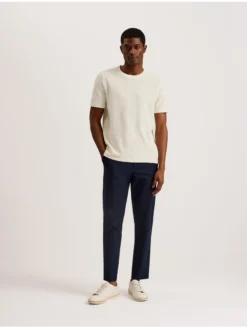 Zig Zag Texture Knitted Cotton T-Shirt