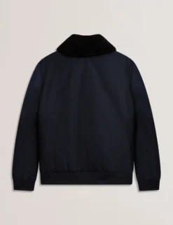 Zip Bomber Jacket With Removable Collar