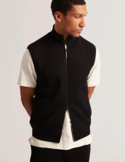 Zip-Through Funnel Neck Gillet
